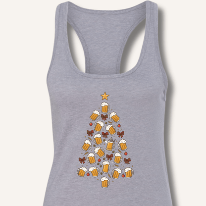 Beer Christmas Tree Racerback Tank - Sip & Shirt