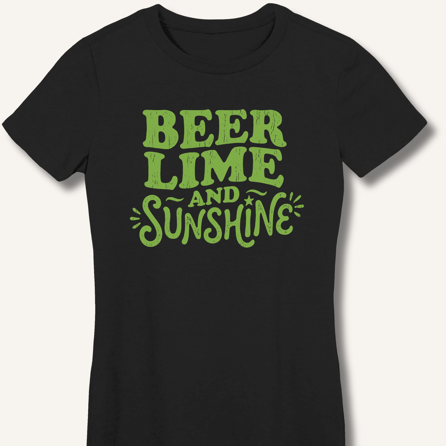 Beer Lime and Sunshine Fitted T-Shirt - Sip & Shirt