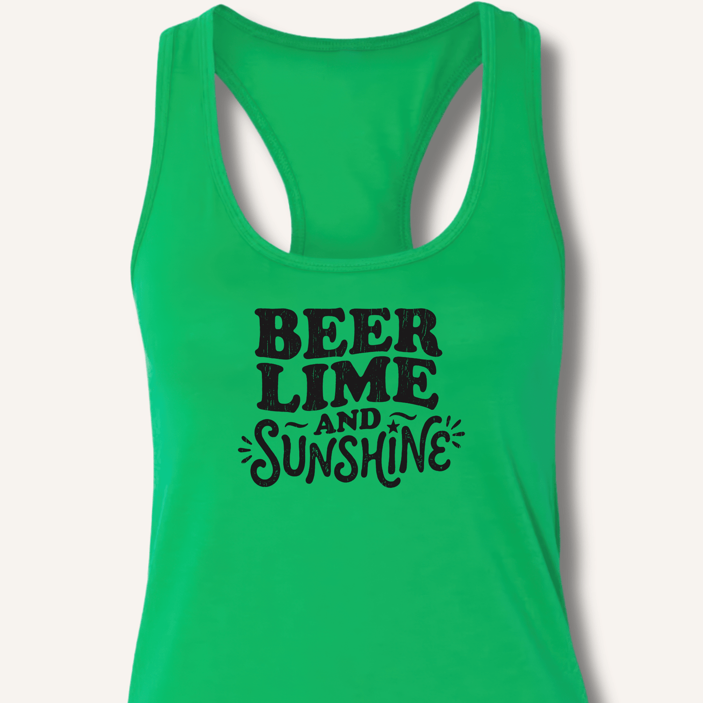 Beer Lime and Sunshine Racerback Tank - Sip & Shirt