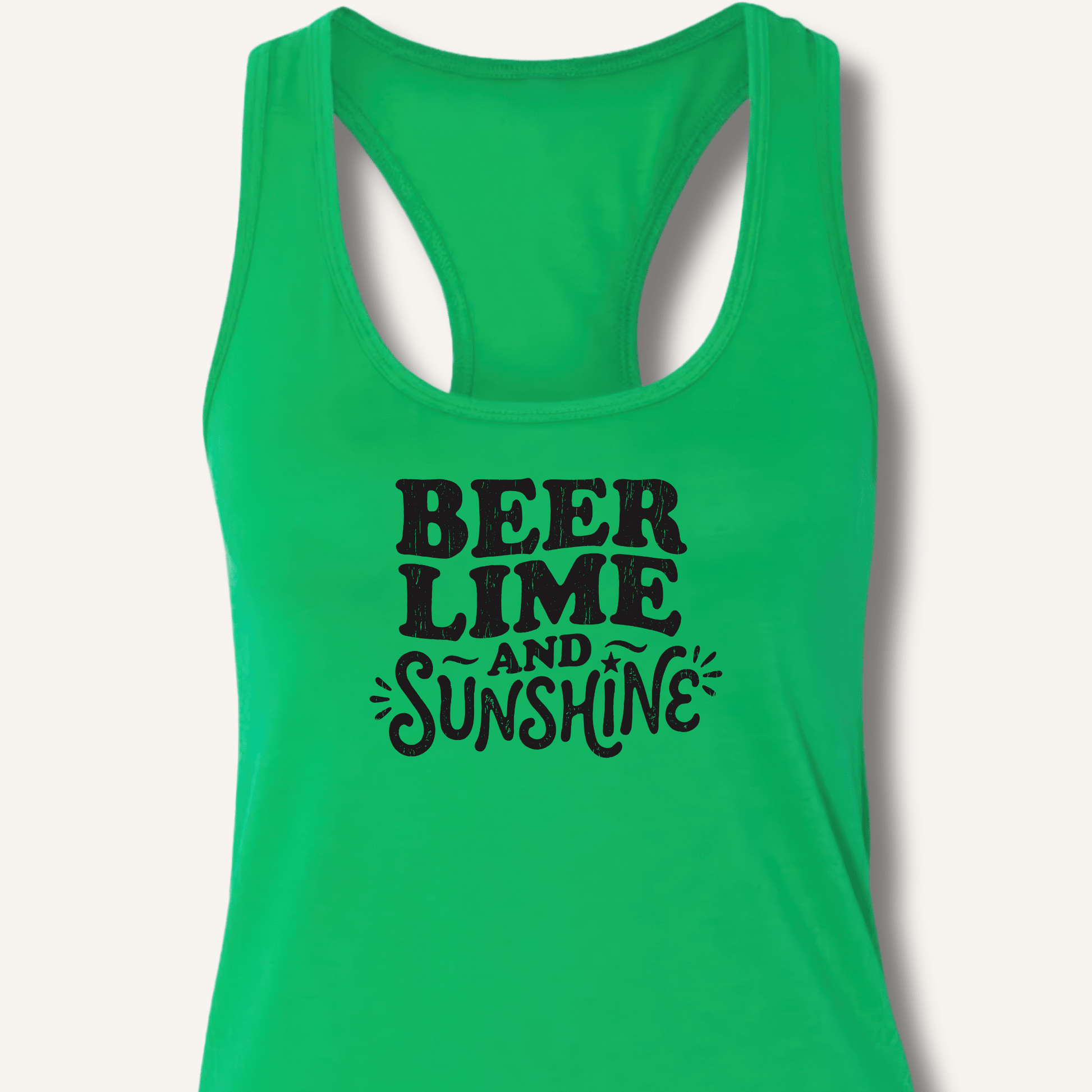 Beer Lime and Sunshine Racerback Tank - Sip & Shirt