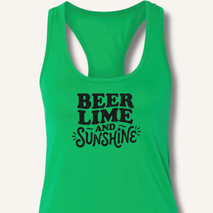 Beer Lime and Sunshine Racerback Tank - Sip & Shirt