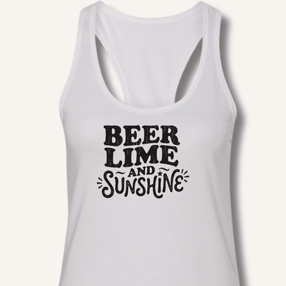 Beer Lime and Sunshine Racerback Tank - Sip & Shirt