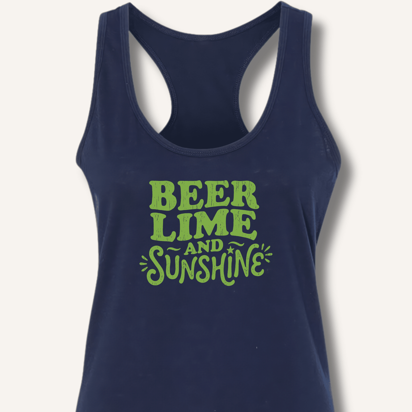 Beer Lime and Sunshine Racerback Tank - Sip & Shirt