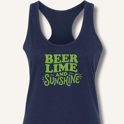 Beer Lime and Sunshine Racerback Tank - Sip & Shirt