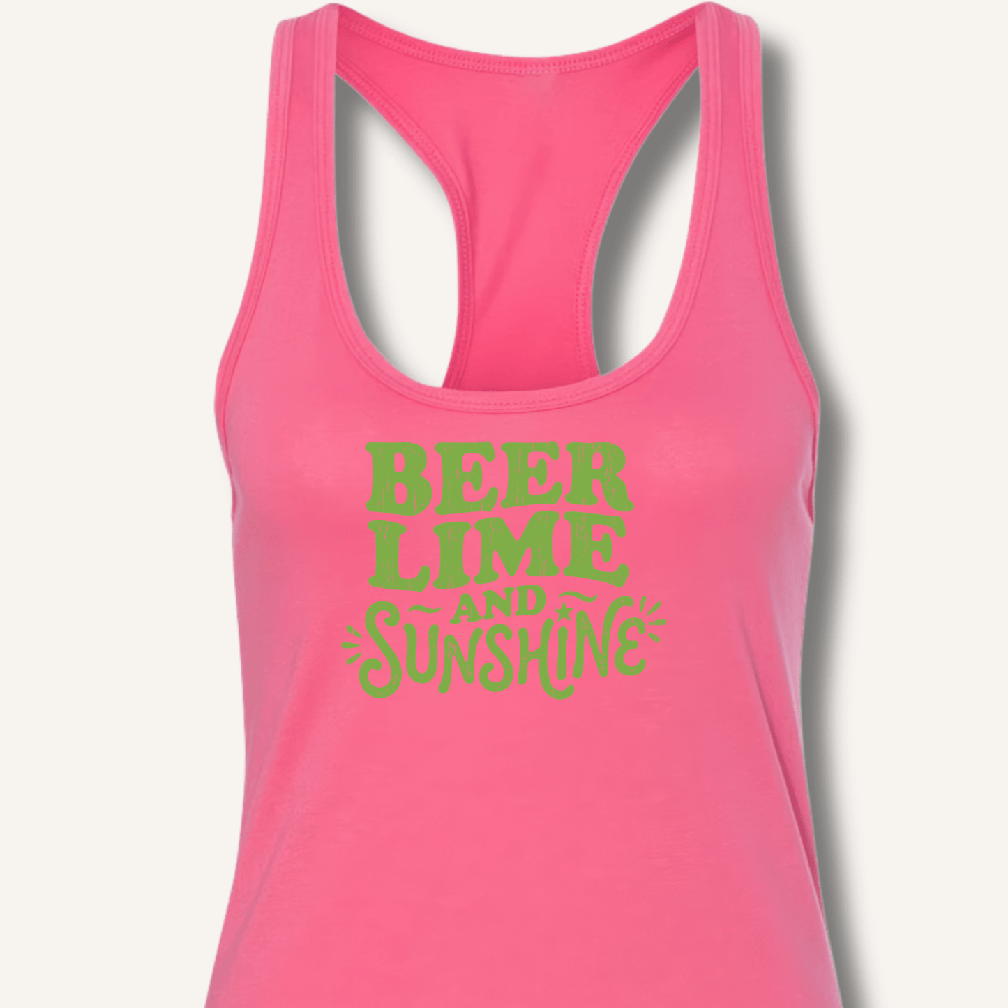 Beer Lime and Sunshine Racerback Tank - Sip & Shirt