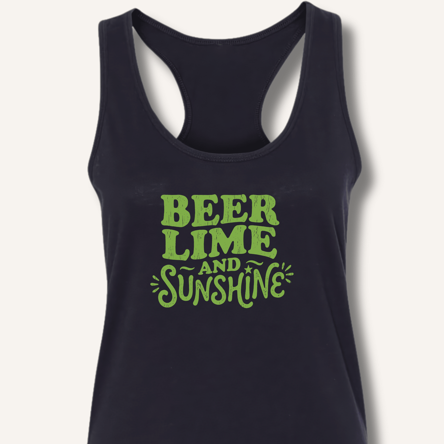 Beer Lime and Sunshine Racerback Tank - Sip & Shirt