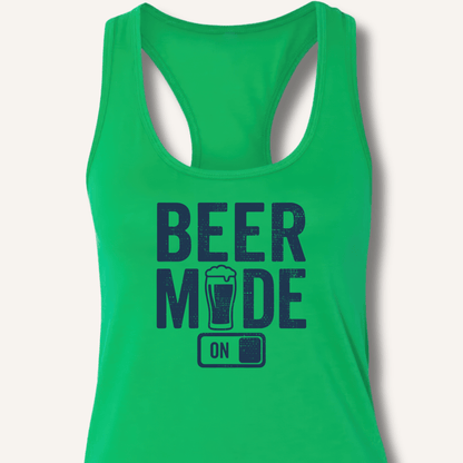 Beer Mode On Racerback Tank - Sip & Shirt