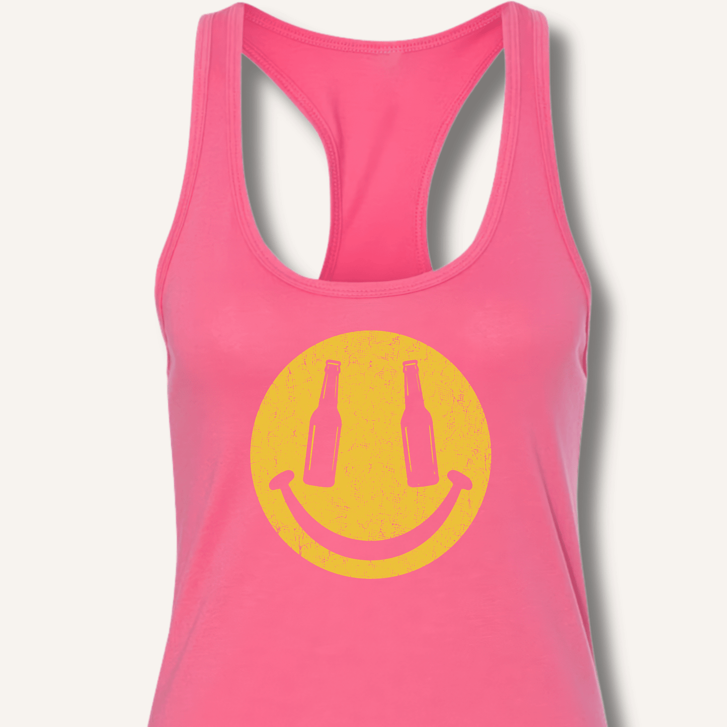Beer Smiley T-Shirt Racerback Tank - Sip & Shirt