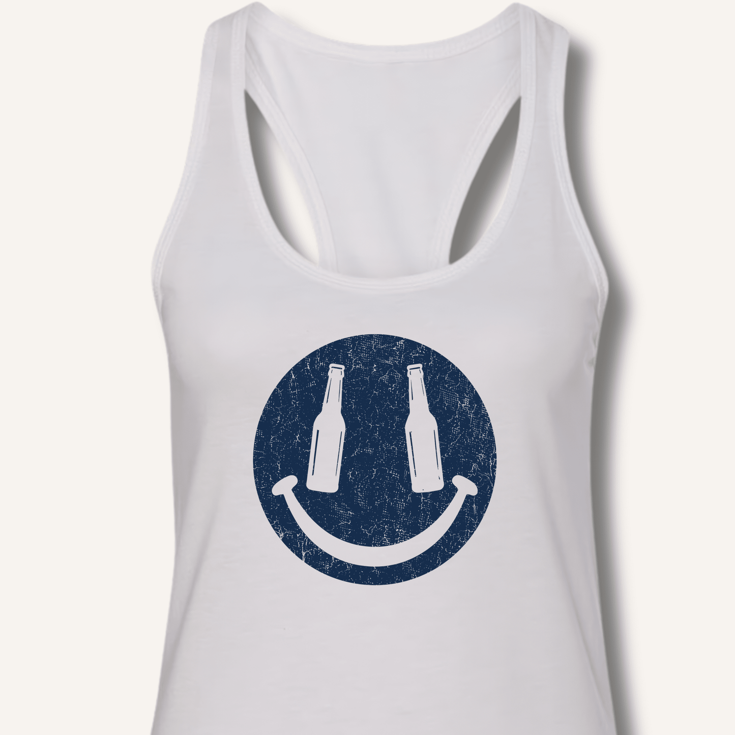 Beer Smiley T-Shirt Racerback Tank - Sip & Shirt