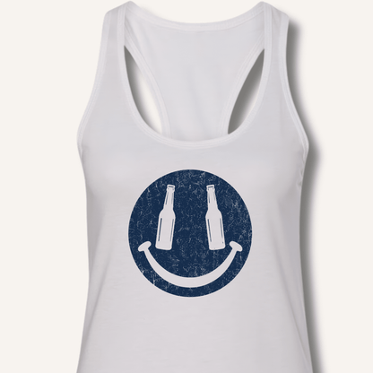 Beer Smiley T-Shirt Racerback Tank - Sip & Shirt