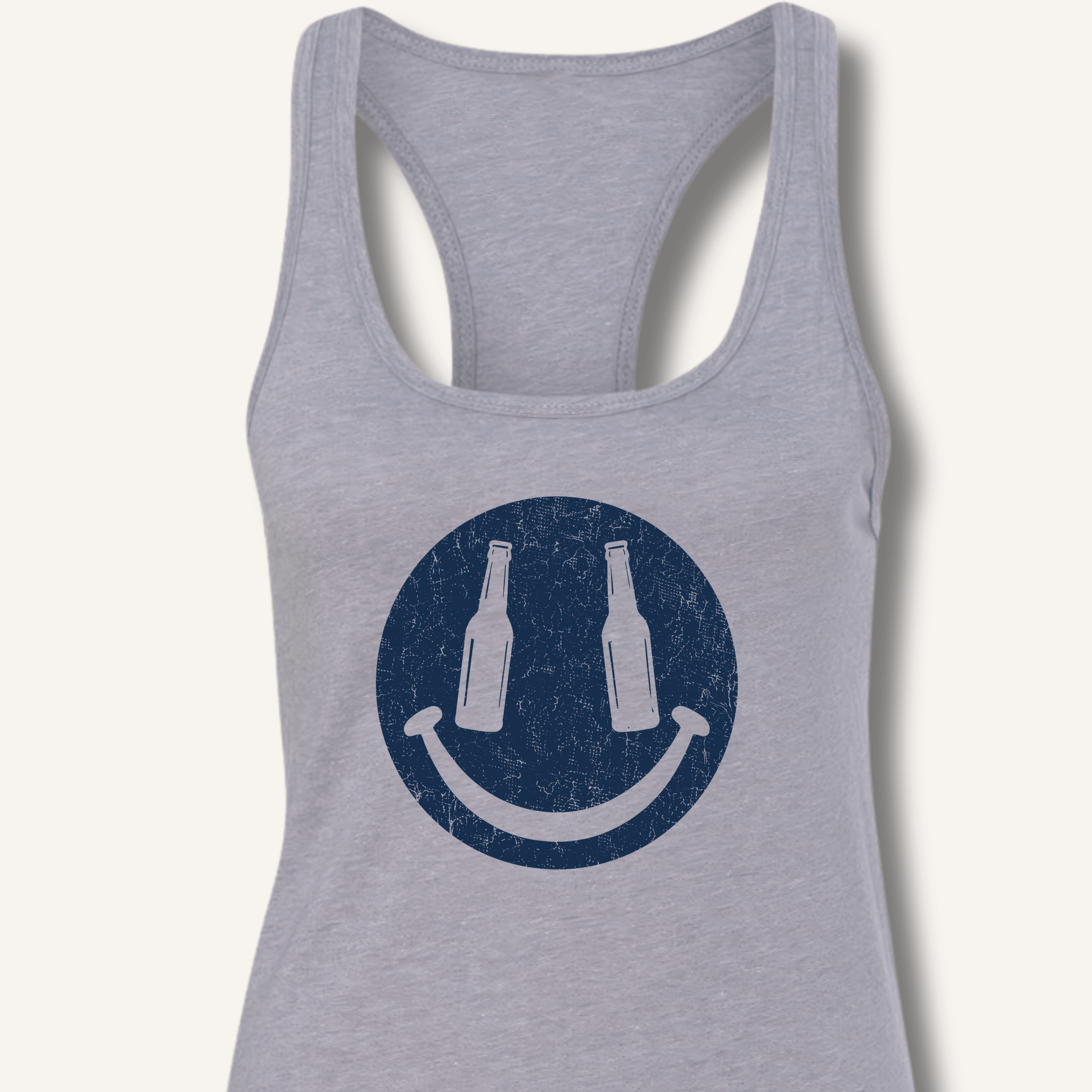 Beer Smiley T-Shirt Racerback Tank - Sip & Shirt