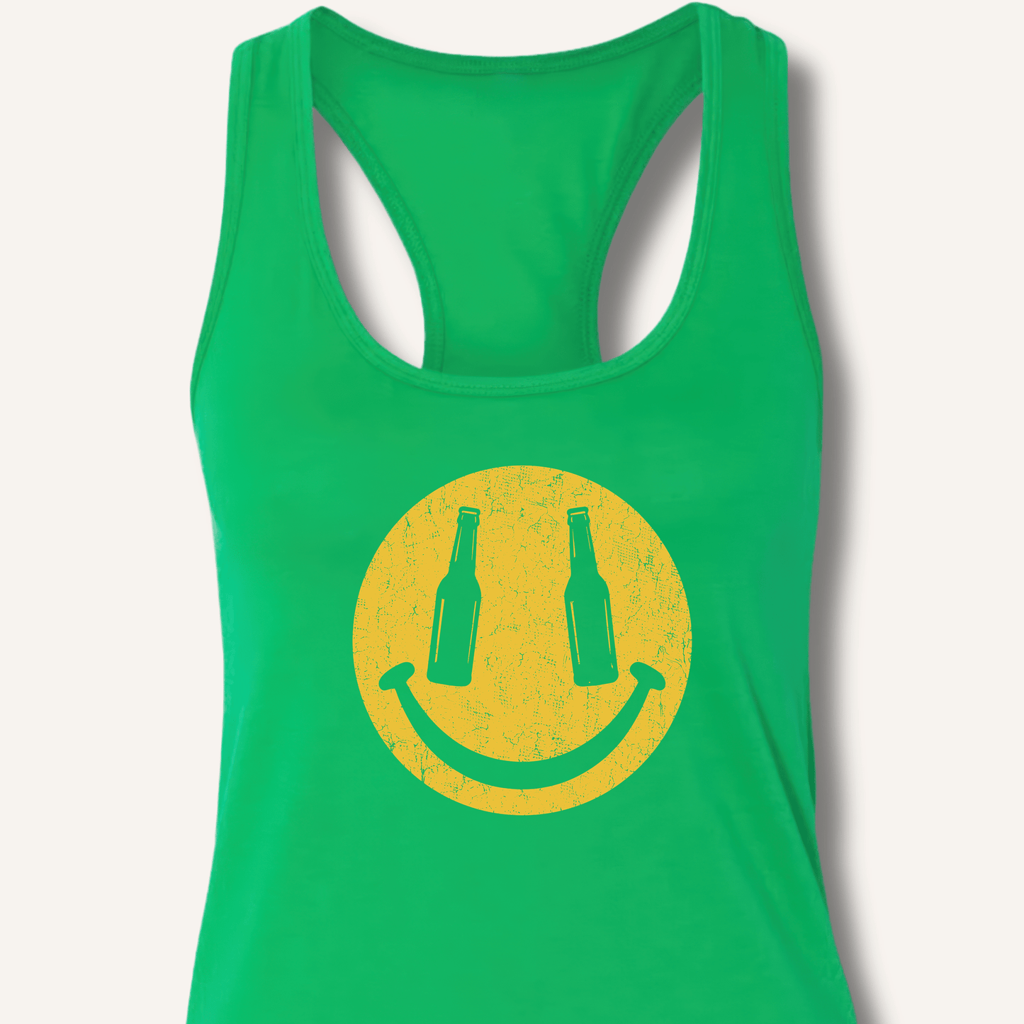 Beer Smiley T-Shirt Racerback Tank - Sip & Shirt