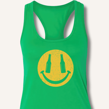 Beer Smiley T-Shirt Racerback Tank - Sip & Shirt