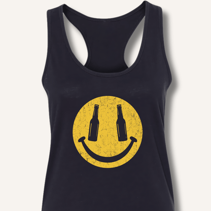 Beer Smiley T-Shirt Racerback Tank - Sip & Shirt