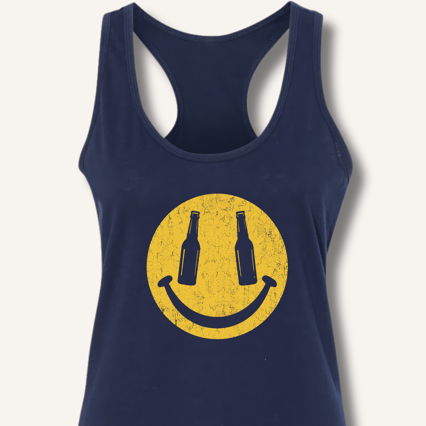 Beer Smiley T-Shirt Racerback Tank - Sip & Shirt