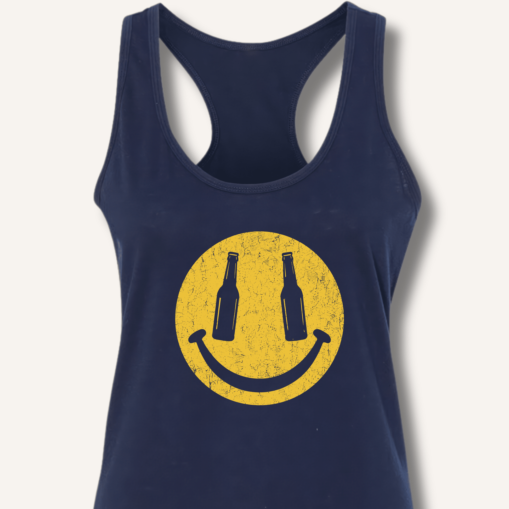 Beer Smiley T-Shirt Racerback Tank - Sip & Shirt