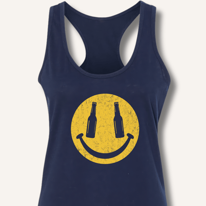 Beer Smiley T-Shirt Racerback Tank - Sip & Shirt