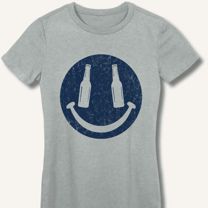Beer Smiley T-Shirt Women's Fitted T-Shirt - Sip & Shirt