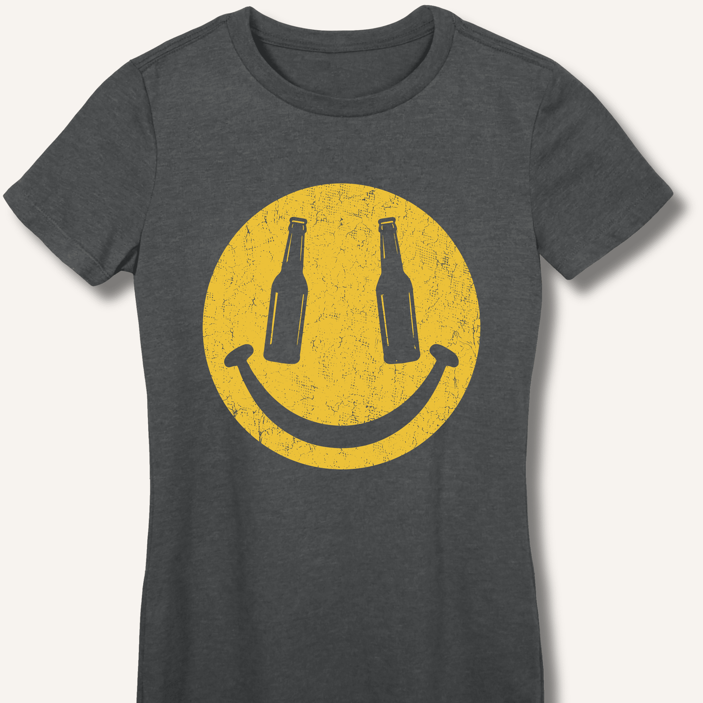 Beer Smiley T-Shirt Women's Fitted T-Shirt - Sip & Shirt