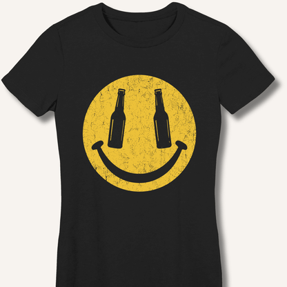 Beer Smiley T-Shirt Women's Fitted T-Shirt - Sip & Shirt