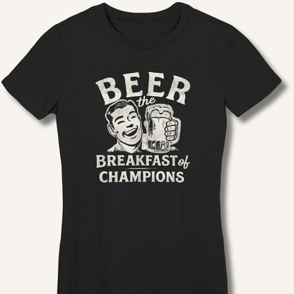 Beer the Breakfast of Champions Fitted T-Shirt - Sip & Shirt