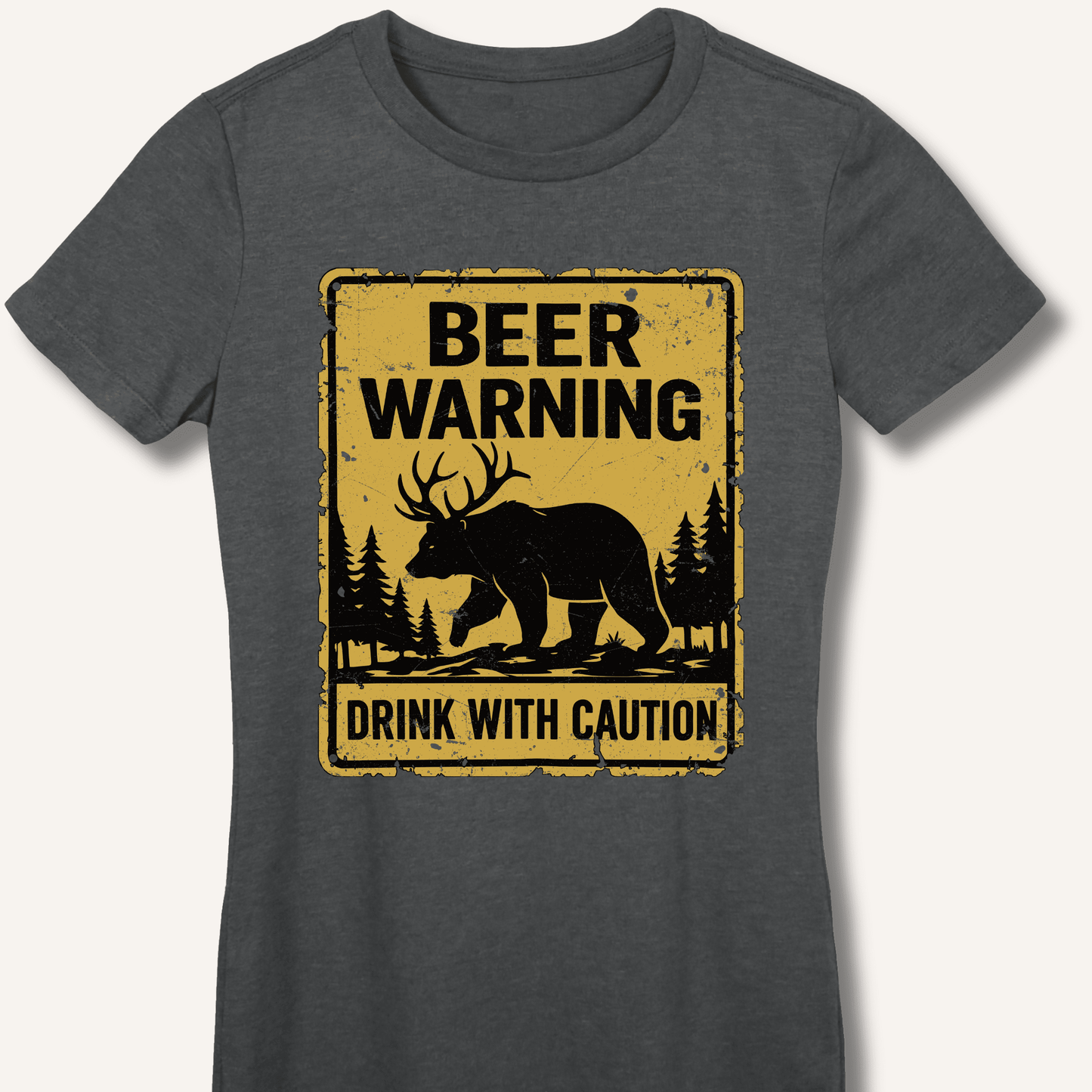 Beer Warning Fitted T-Shirt - Sip & Shirt