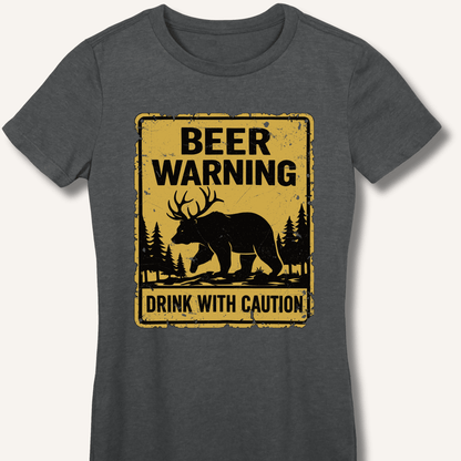 Beer Warning Fitted T-Shirt - Sip & Shirt