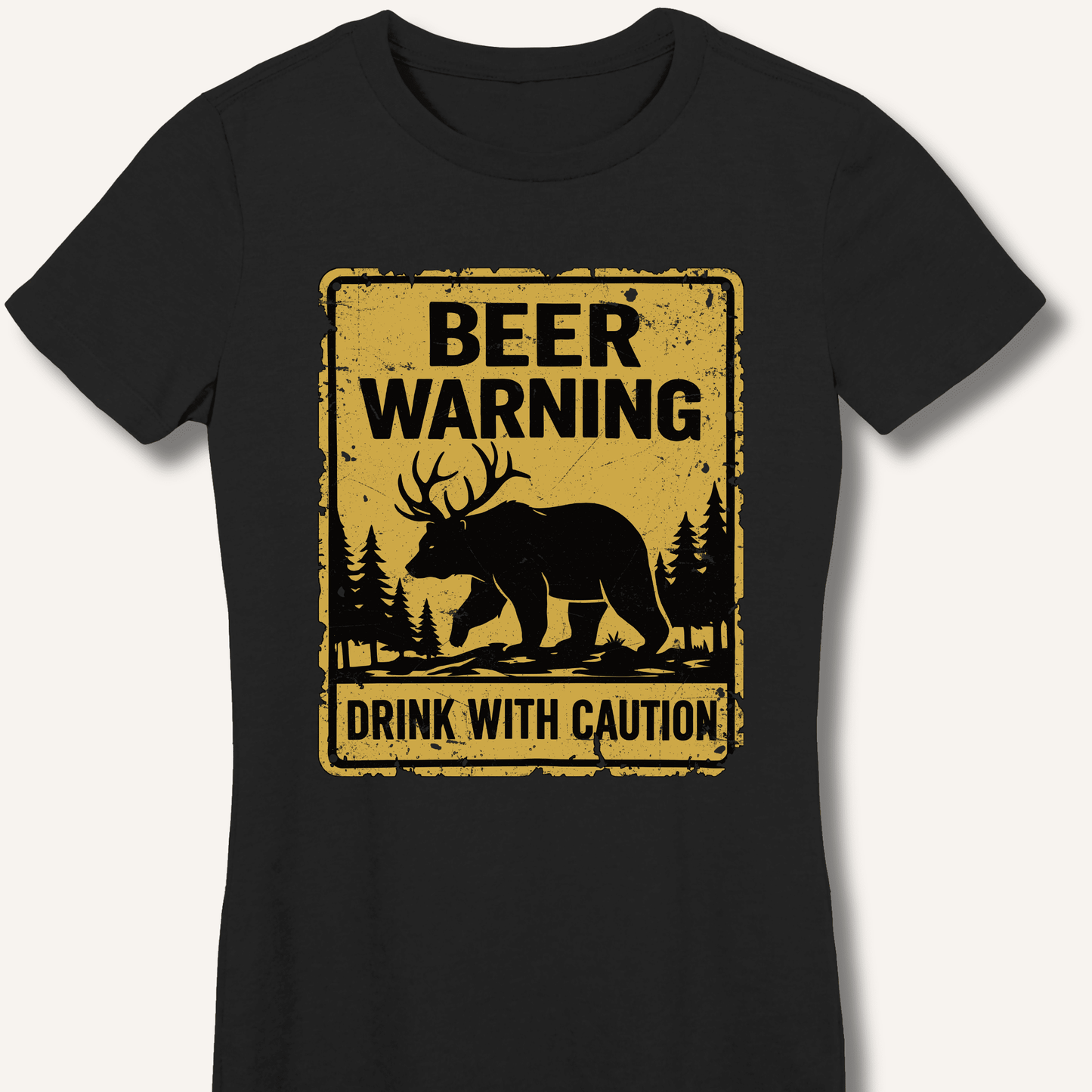 Beer Warning Fitted T-Shirt - Sip & Shirt
