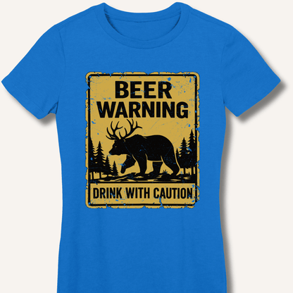 Beer Warning Fitted T-Shirt - Sip & Shirt