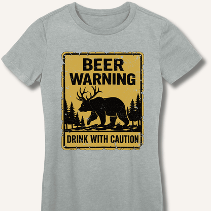 Beer Warning Fitted T-Shirt - Sip & Shirt