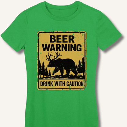 Beer Warning Fitted T-Shirt - Sip & Shirt