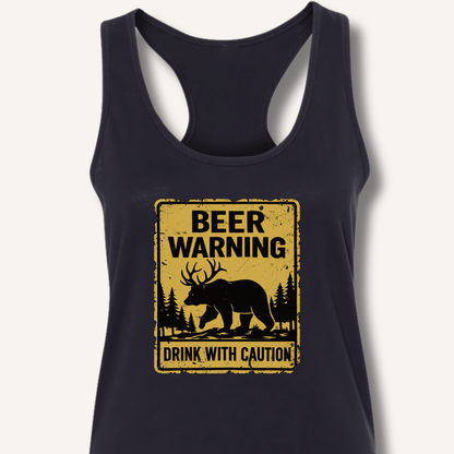 Beer Warning Racerback Tank - Sip & Shirt