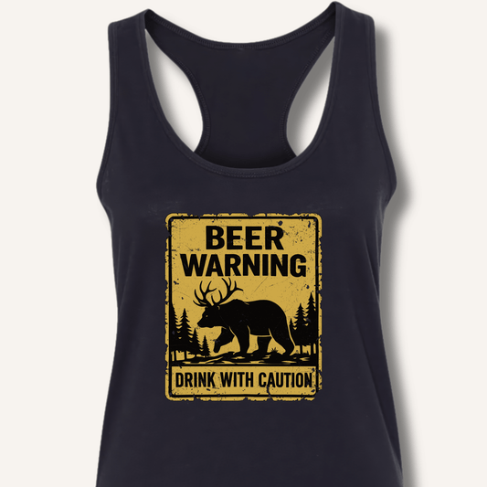 Beer Warning Racerback Tank - Sip & Shirt