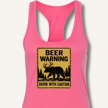 Beer Warning Racerback Tank - Sip & Shirt