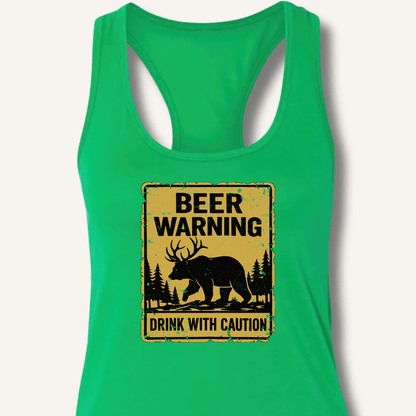 Beer Warning Racerback Tank - Sip & Shirt