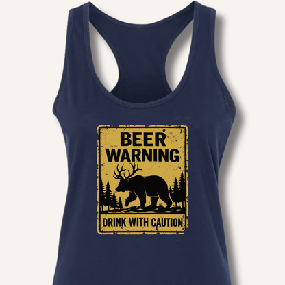 Beer Warning Racerback Tank - Sip & Shirt