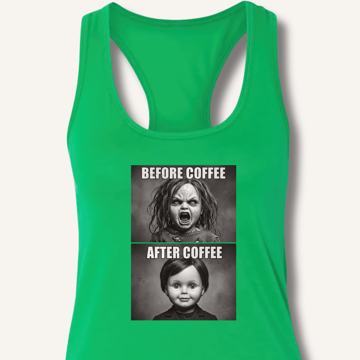 Before Coffee & After Coffee Racerback Tank - Sip & Shirt