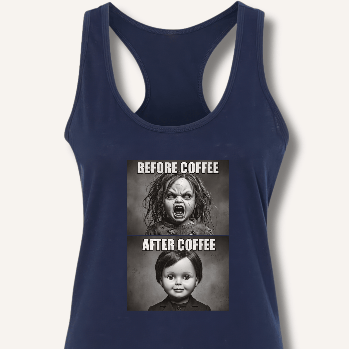 Before Coffee & After Coffee Racerback Tank - Sip & Shirt