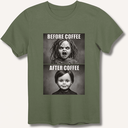 Before Coffee & After Coffee T-Shirt - Sip & Shirt