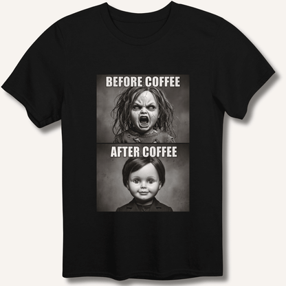 Before Coffee & After Coffee T-Shirt - Sip & Shirt