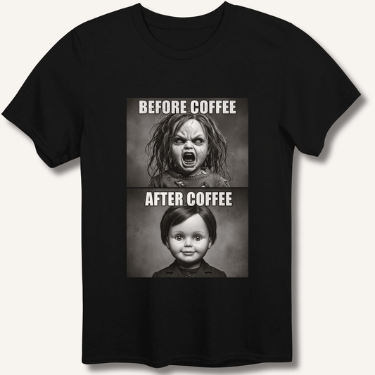 Before Coffee & After Coffee T-Shirt - Sip & Shirt