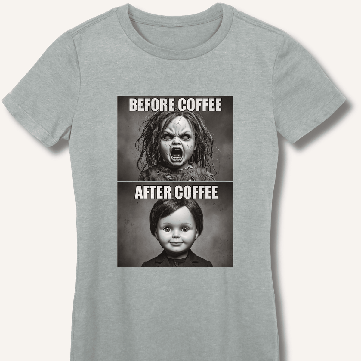 Before Coffee & After Coffee Women's Fitted T-Shirt - Sip & Shirt