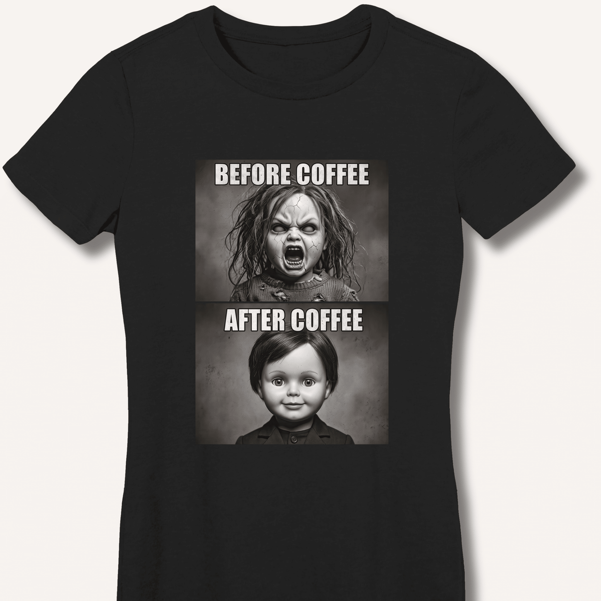 Before Coffee & After Coffee Women's Fitted T-Shirt - Sip & Shirt