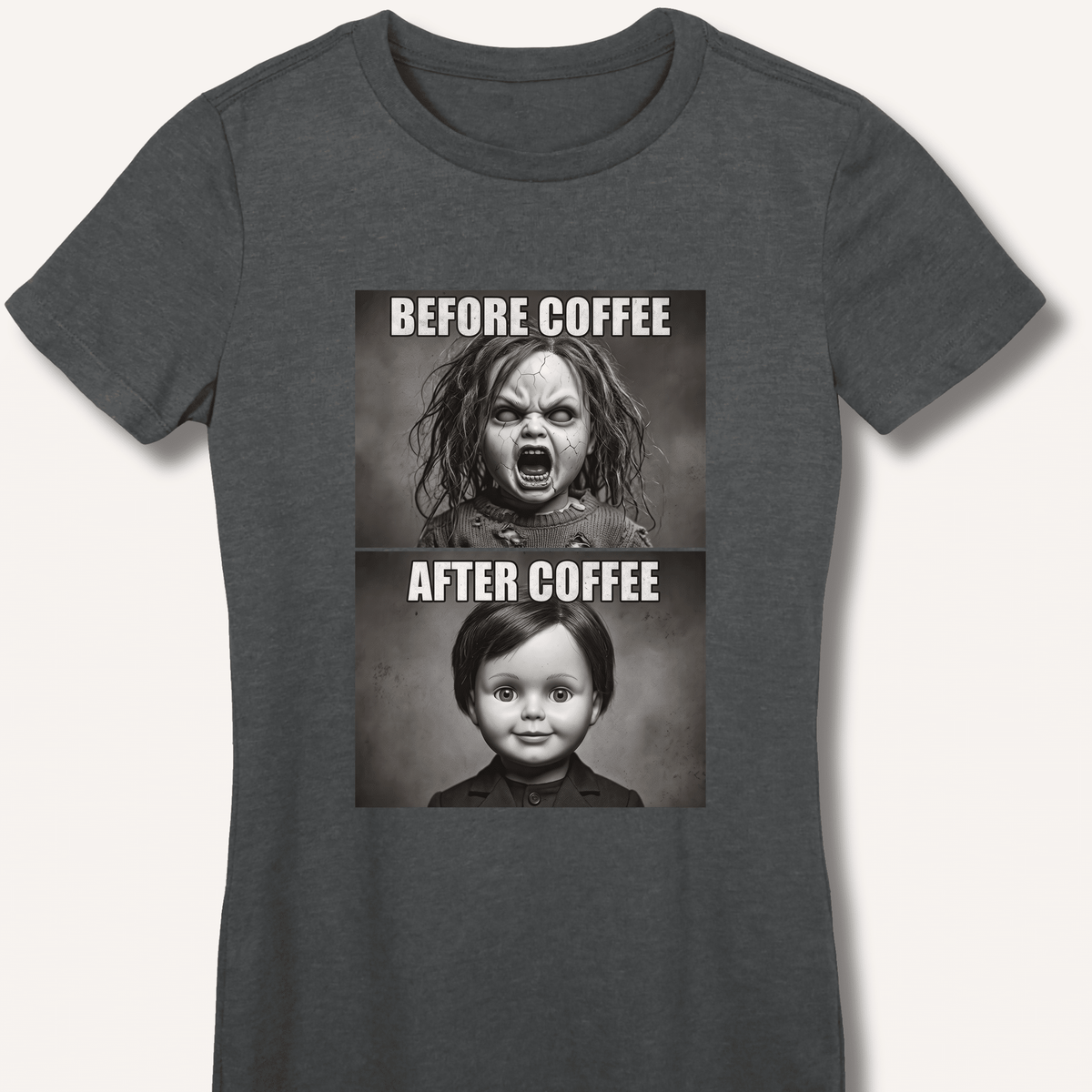 Before Coffee & After Coffee Women's Fitted T-Shirt - Sip & Shirt