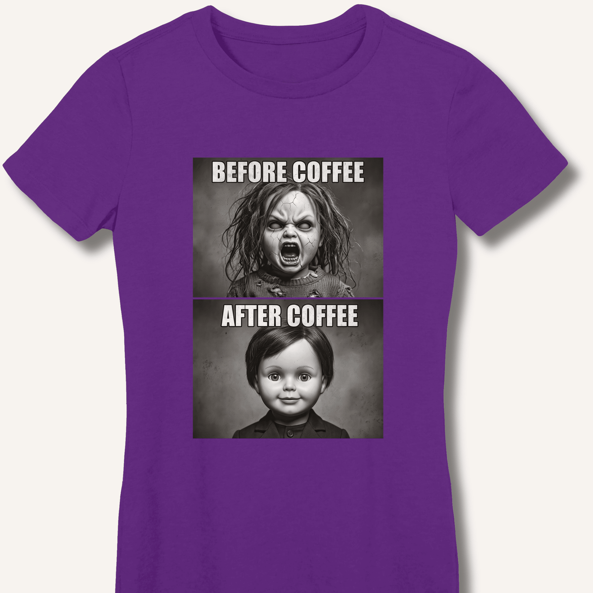 Before Coffee & After Coffee Women's Fitted T-Shirt - Sip & Shirt