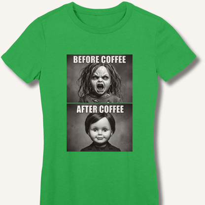 Before Coffee & After Coffee Women's Fitted T-Shirt - Sip & Shirt