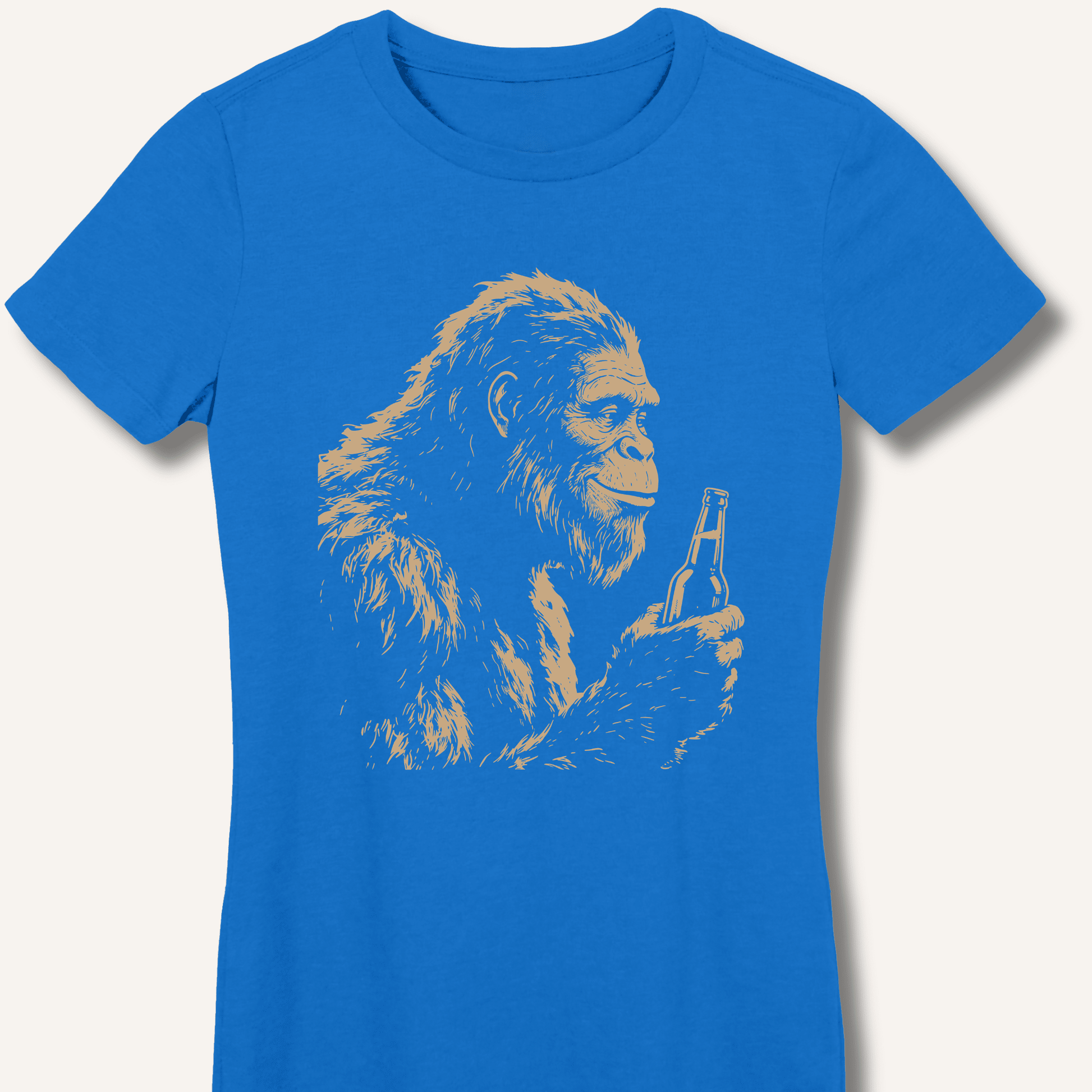 Bigfoot Drinking Beer Fitted T-Shirt - Sip & Shirt