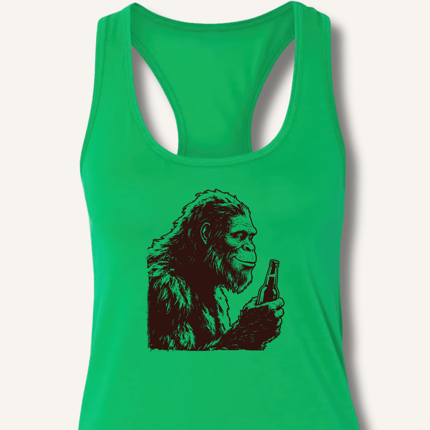 Bigfoot Drinking Beer Racerback Tank - Sip & Shirt