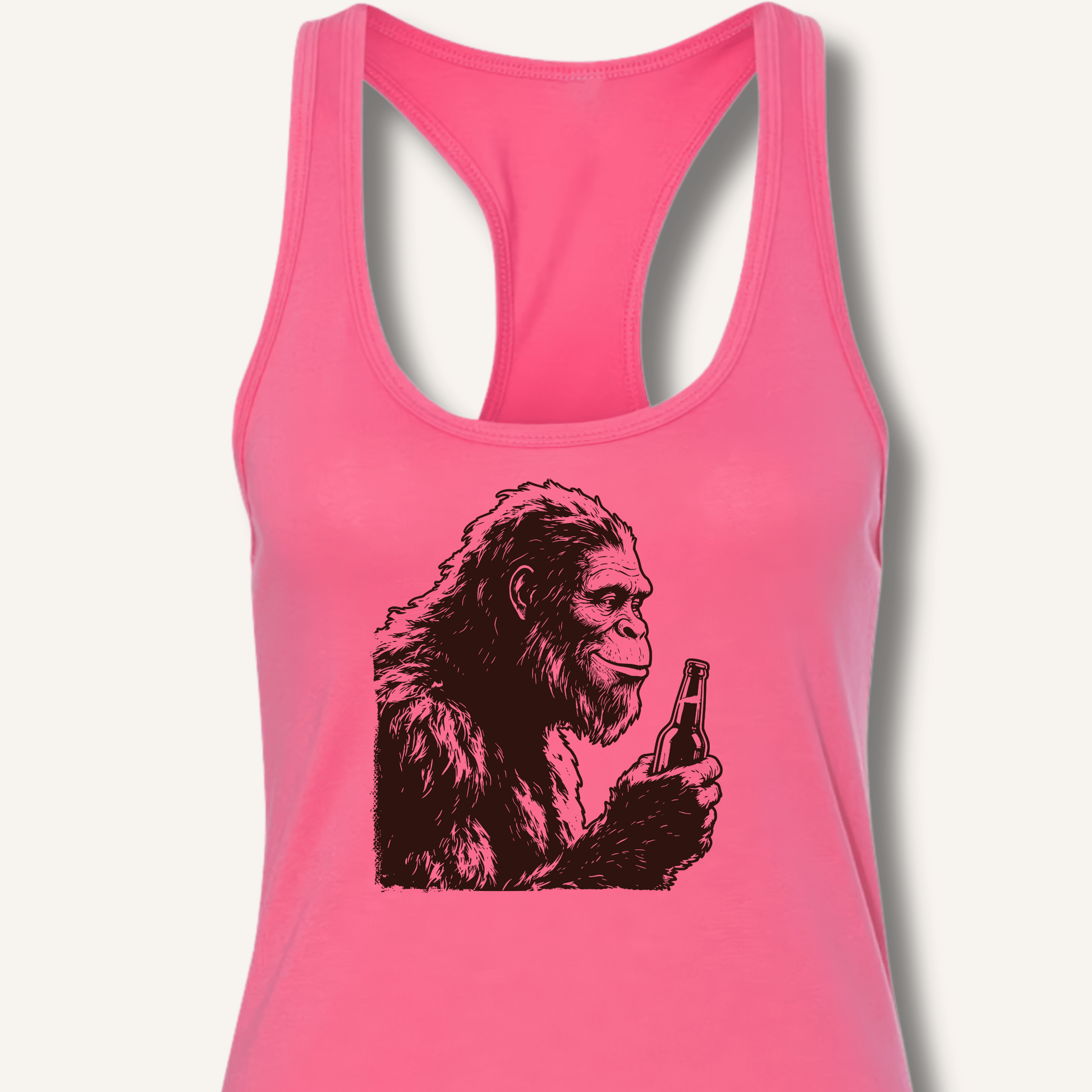 Bigfoot Drinking Beer Racerback Tank - Sip & Shirt