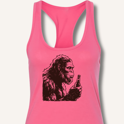 Bigfoot Drinking Beer Racerback Tank - Sip & Shirt
